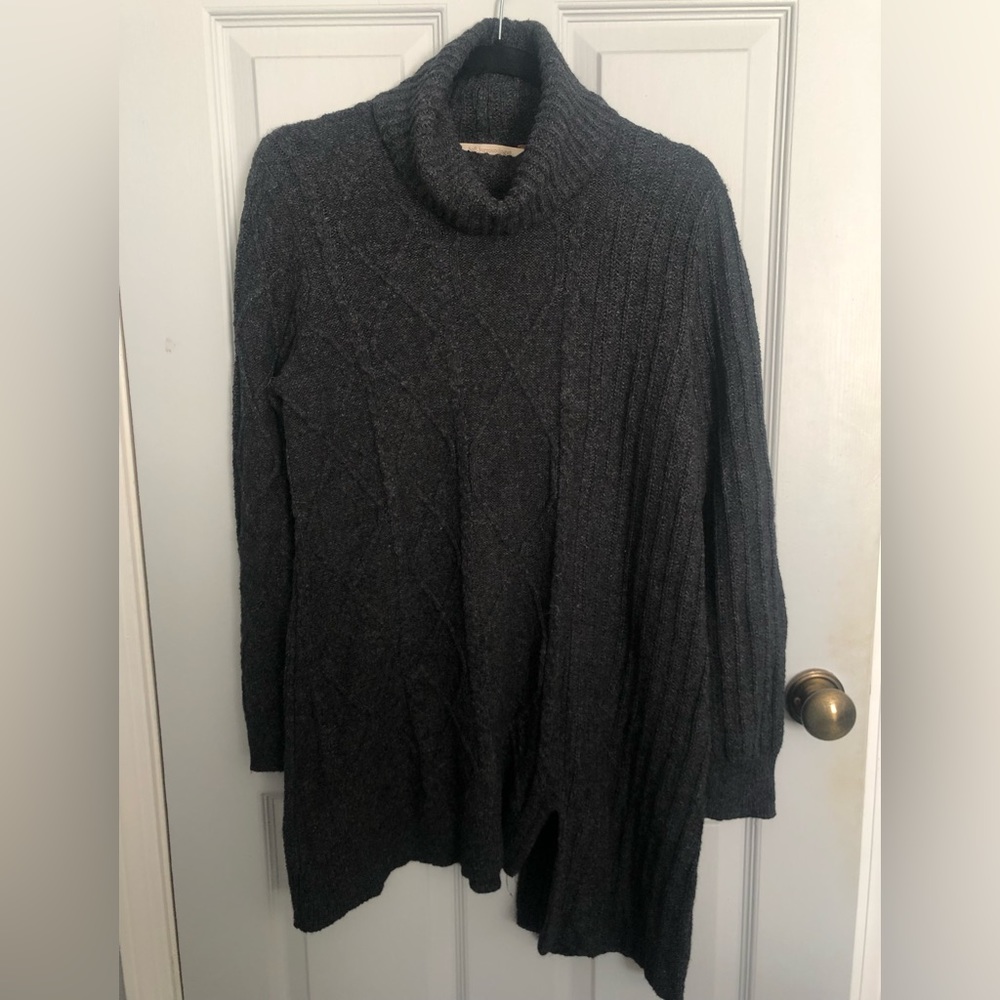 Soft Surroundings Angora Blend Turtleneck Asymmetrical Sweater